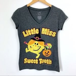 Little Miss Sweet Tooth Halloween V-Neck T-Shirt